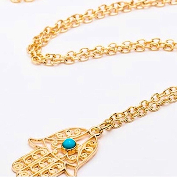 🔴5/$15🔴CLEARANCE Turquoise Hamsa Necklace NEW - Picture 4 of 11
